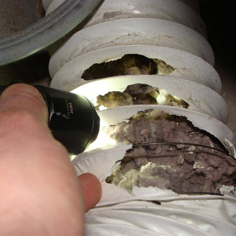 Broken Dryer Vent Hose Clogged With Lint